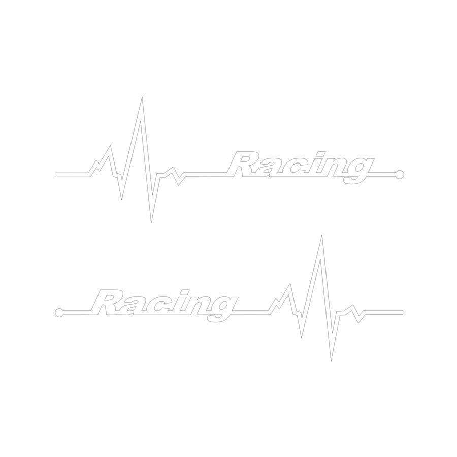 GUNMANSA Vinyl Sticker with Racing Heartbeat Design (White)