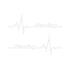 GUNMANSA Vinyl Sticker with Racing Heartbeat Design (White)