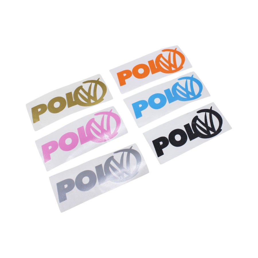 GUNMANSA VW Polo Logo Style Vinyl Sticker (blue) 12x5cm