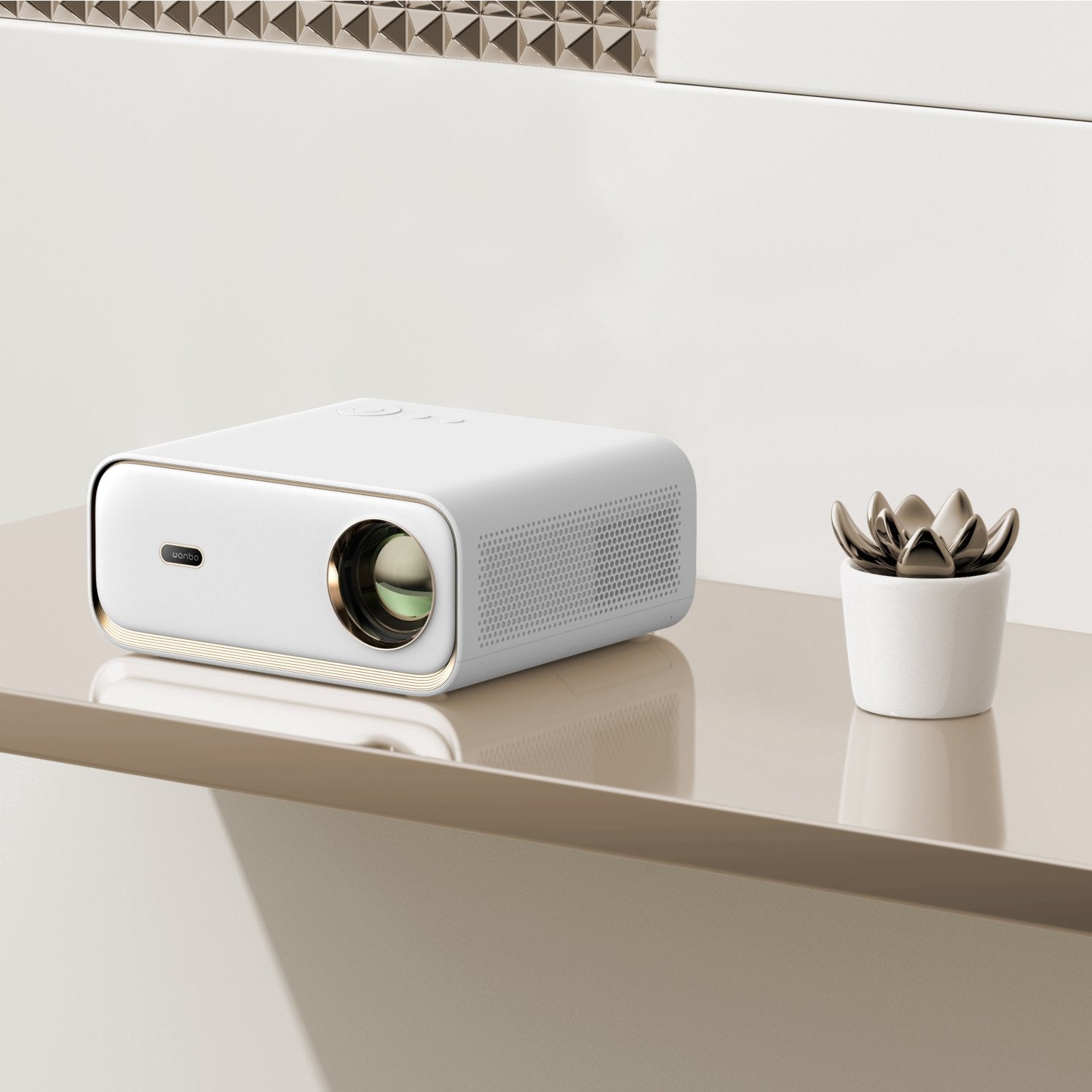 GUNMANSA WANBO X5 1080P 1100ANSI Android 9.0 Smart Projector - White