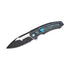 GUNMANSA WE Hyperactive Blue / Black Titanium Handle With Arctic Storm Fat Carbon Fiber Inlay Black Stonewashed Vanax Blade, Satin Flat - WE23030-3