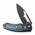GUNMANSA WE Hyperactive Blue / Black Titanium Handle With Arctic Storm Fat Carbon Fiber Inlay Black Stonewashed Vanax Blade, Satin Knife– WE23030-3