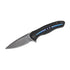 GUNMANSA WE Kitefin Black Ti Handle With A Blue Groove On Presentation Handle Polished Bead Blasted CPM S35VN Blade - 2001E