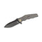 GUNMANSA We Knife 608E Grey Handle, Drop Point Black Stonewash Blade Knife