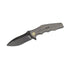 GUNMANSA We Knife 608E Grey Handle, Drop Point Black Stonewash Blade Knife