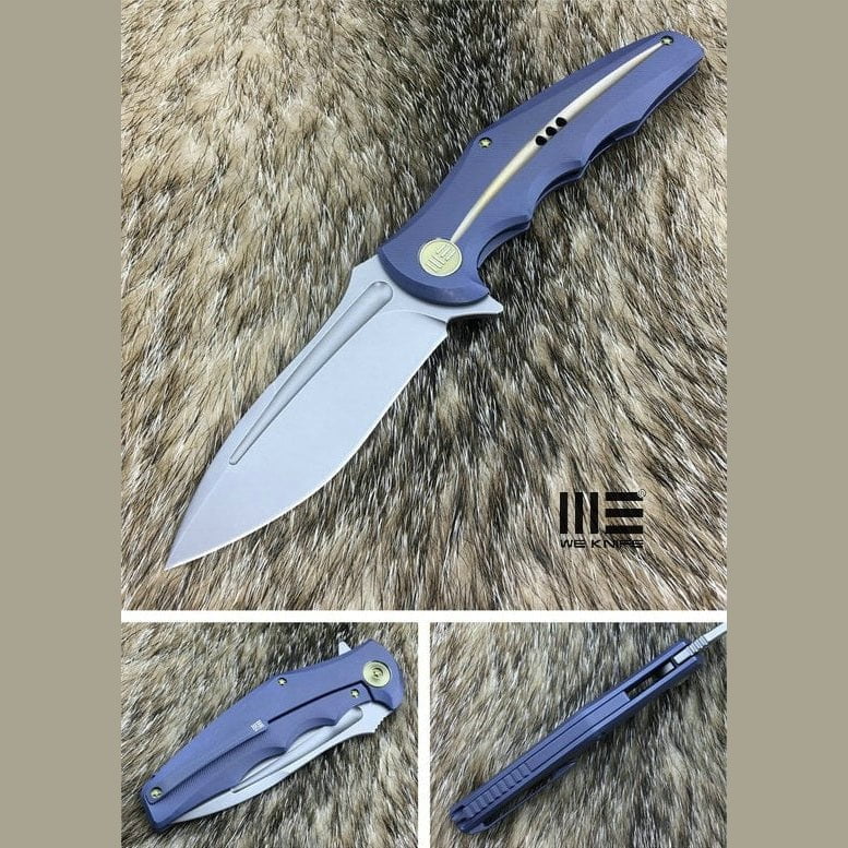 GUNMANSA WE KNIFE 608Q BLUE HANDLE DROPPOINT KNIFE
