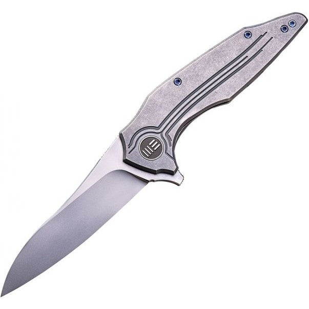 GUNMANSA WE KNIFE BLUE TI PLAIN BLADE GRAY TITANIUM HANDLE KNIFE – 806C