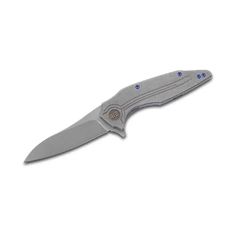 GUNMANSA WE KNIFE BLUE TI PLAIN BLADE GRAY TITANIUM HANDLE KNIFE – 806C