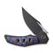 GUNMANSA WE Knife Co., Ltd™ Magnetron Frame Lock 18058-4 Black Titanium and Blue Flamed Titanium CPM 20CV Stainless Steel Pocket Knife