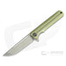 GUNMANSA WE Knives 909B Syncro Gold Titanium Integral Flipper Stonewashed S35VN