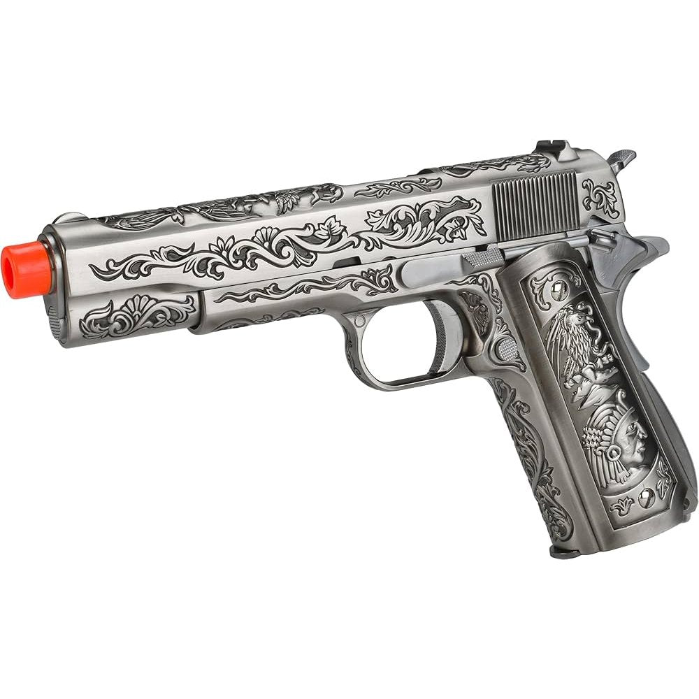 GUNMANSA WE-Tech Heavy Weight Filigree 1911 Gas Blowback Airsoft Pistol