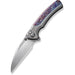 GUNMANSA WE22024D-4 Gray Titanium Handle with Flamed Titanium Integral Spacer Knife