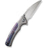 GUNMANSA WE22024D-4 Gray Titanium Handle with Flamed Titanium Integral Spacer Knife