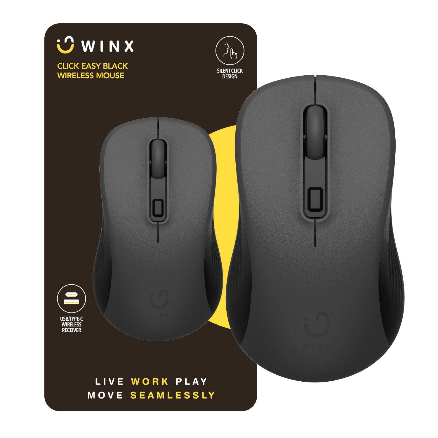 GUNMANSA WINX CLICK Easy 1600DPI 2.4GHz Wireless Mouse - Black