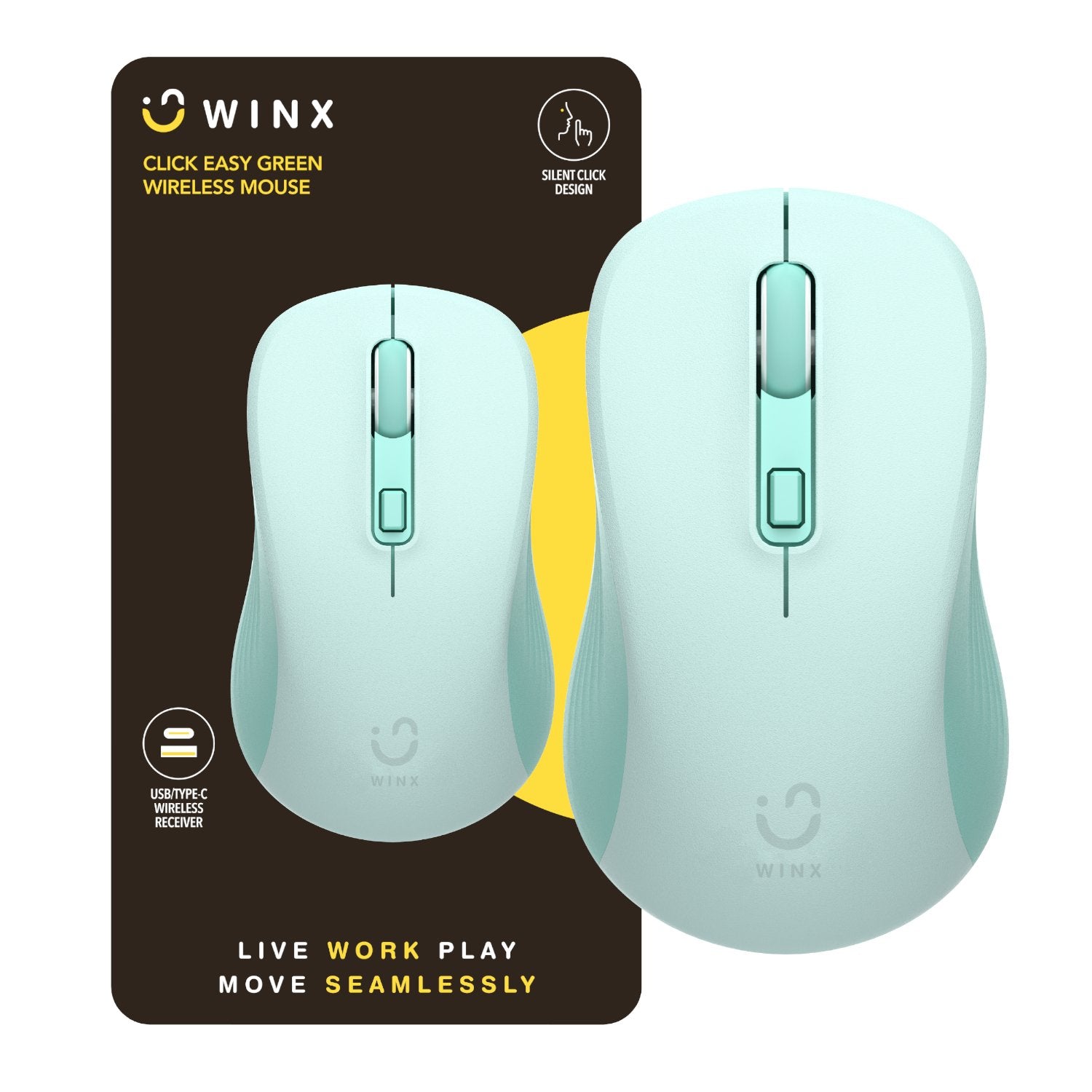 GUNMANSA WINX CLICK Easy 1600DPI 2.4GHz Wireless Mouse - Green