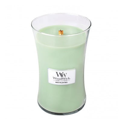 GUNMANSA Woodwick White Willow Moss Large Candle  jar