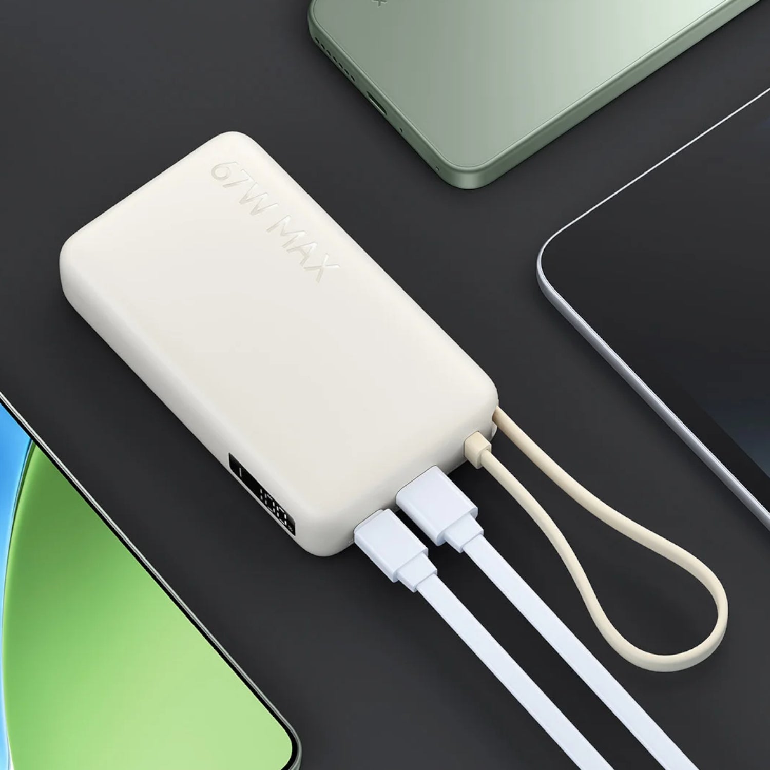GUNMANSA Xiaomi 67W Power Bank 10000mAh (Integrated Cable) - Tan