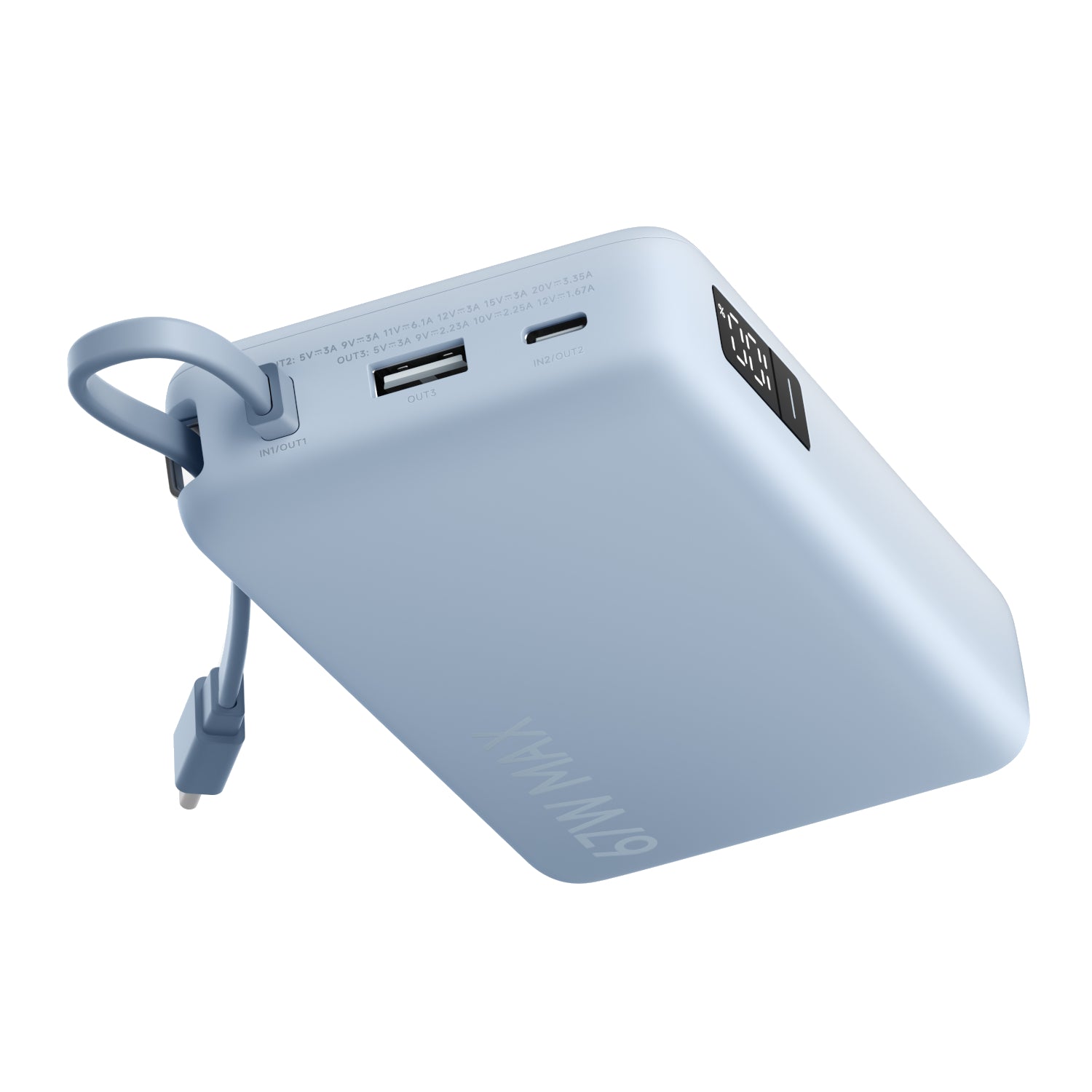 GUNMANSA Xiaomi 67W Power Bank 20000mAh (Integrated Cable) - Ice Blue