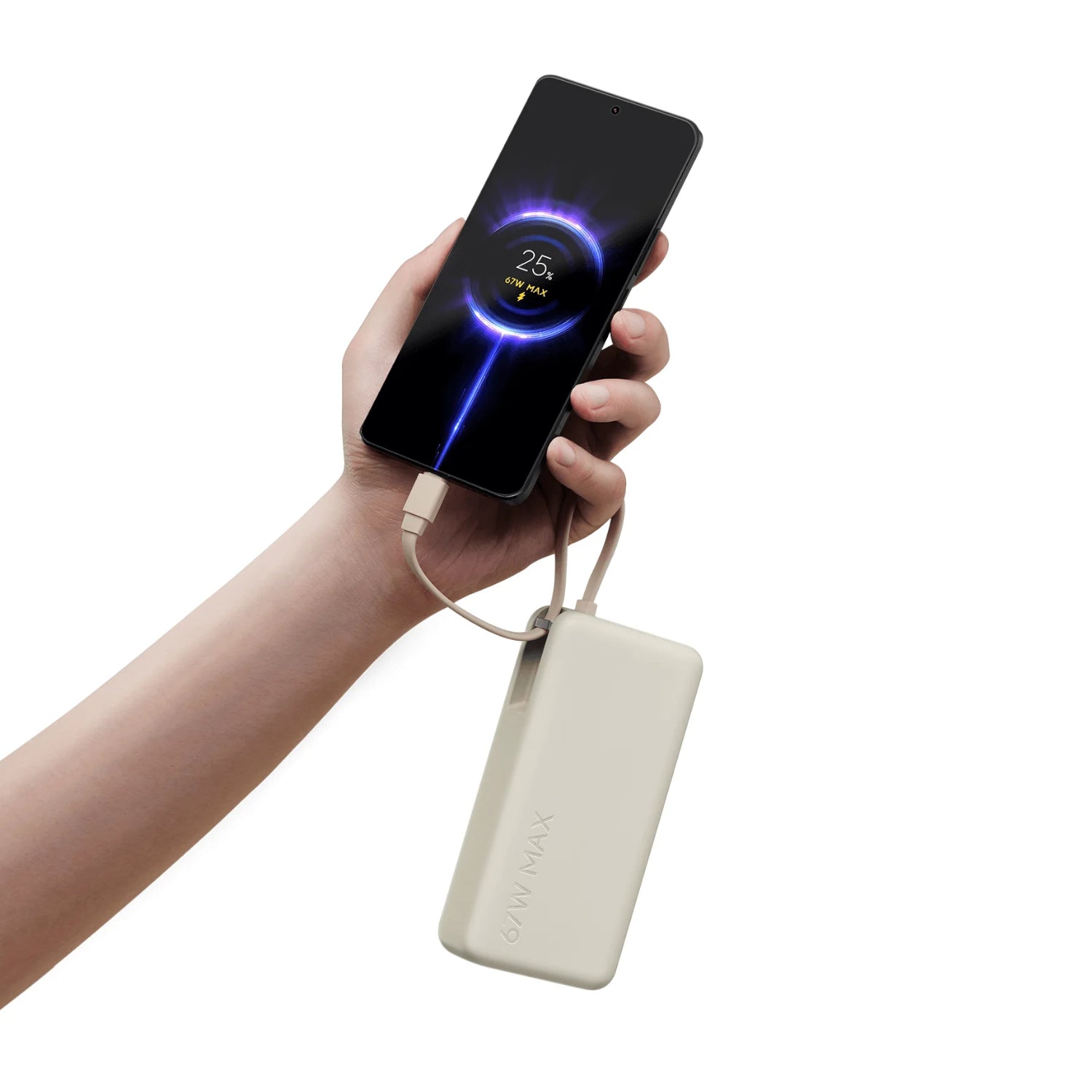 GUNMANSA Xiaomi 67W Power Bank 20000mAh (Integrated Cable) - Tan