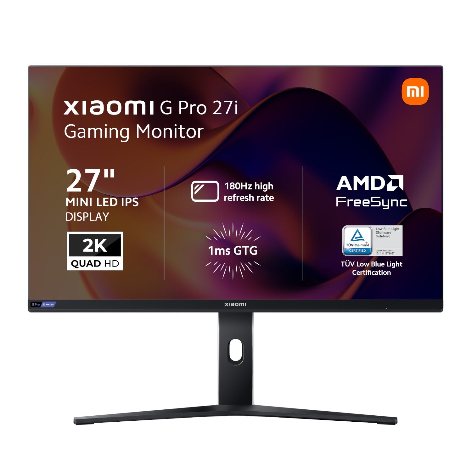 GUNMANSA Xiaomi G Pro 27i 27" 2K 1440p Mini LED IPS Gaming Monitor (180Hz, 1ms, 16:9, HDMI/DP, AMD FreeSync, and HDR1000)