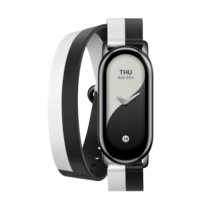 GUNMANSA Xiaomi Smart Band 8 Double Wrap Strap - Black and white