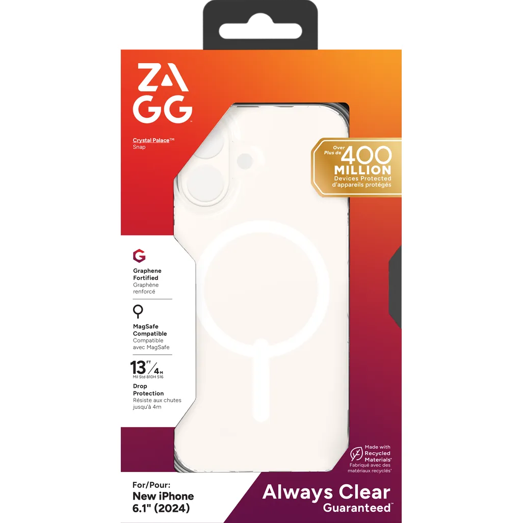 GUNMANSA ZAGG Cases Crystal Palace Snap Apple iPhone 16 Clear, Cover, Apple, iPhone 16