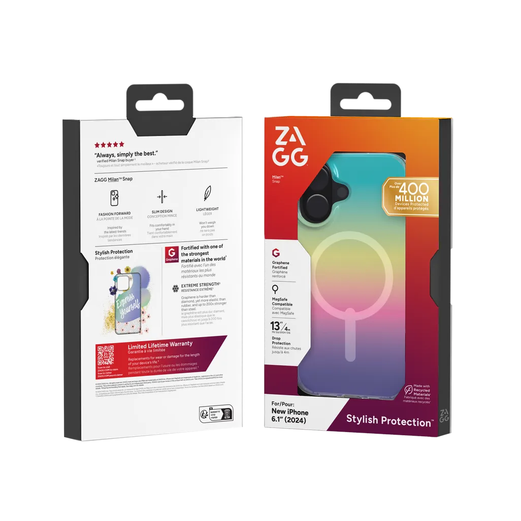 GUNMANSA ZAGG Cases Milan Snap Apple iPhone 16 Iridescent, Cover, Apple, iPhone 16, 15.5 cm (6.1"), Multicolour