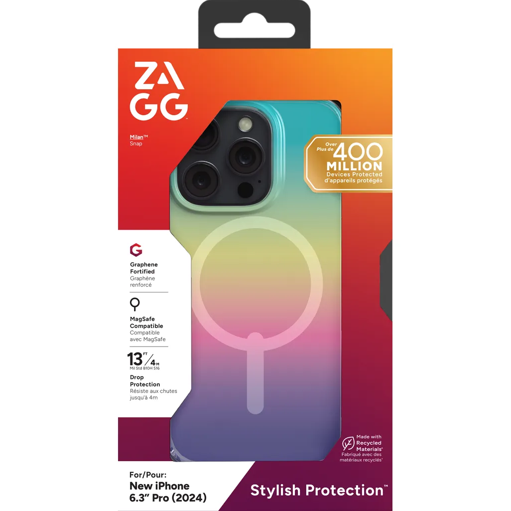 GUNMANSA ZAGG Cases Milan Snap Apple iPhone 16 Pro Iridescent, Cover, Apple, iPhone 16 Pro, 16 cm (6.3"), Multicolour