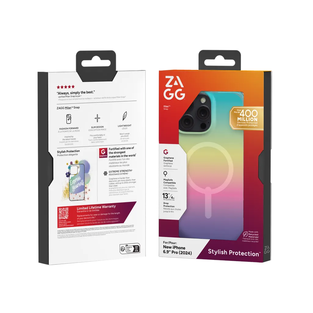 GUNMANSA ZAGG Cases Milan Snap Apple iPhone 16 Pro Max Iridescent, Cover, Apple, iPhone 16 Pro Max, 17.5 cm (6.9"), Multicolour
