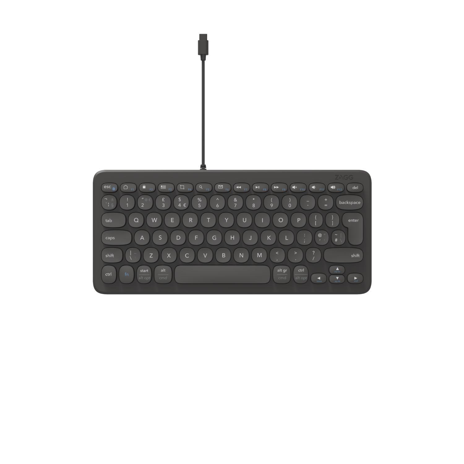 GUNMANSA ZAGG Connect Wired 12-Inch Keyboard Type-C - Grey