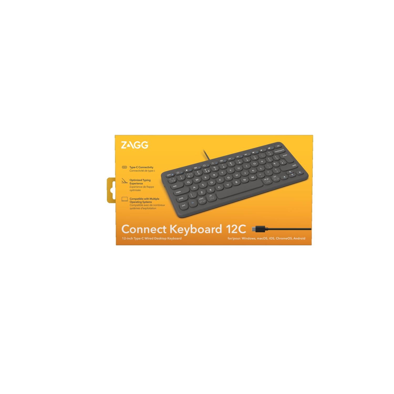 GUNMANSA ZAGG Connect Wired 12-Inch Keyboard Type-C - Grey