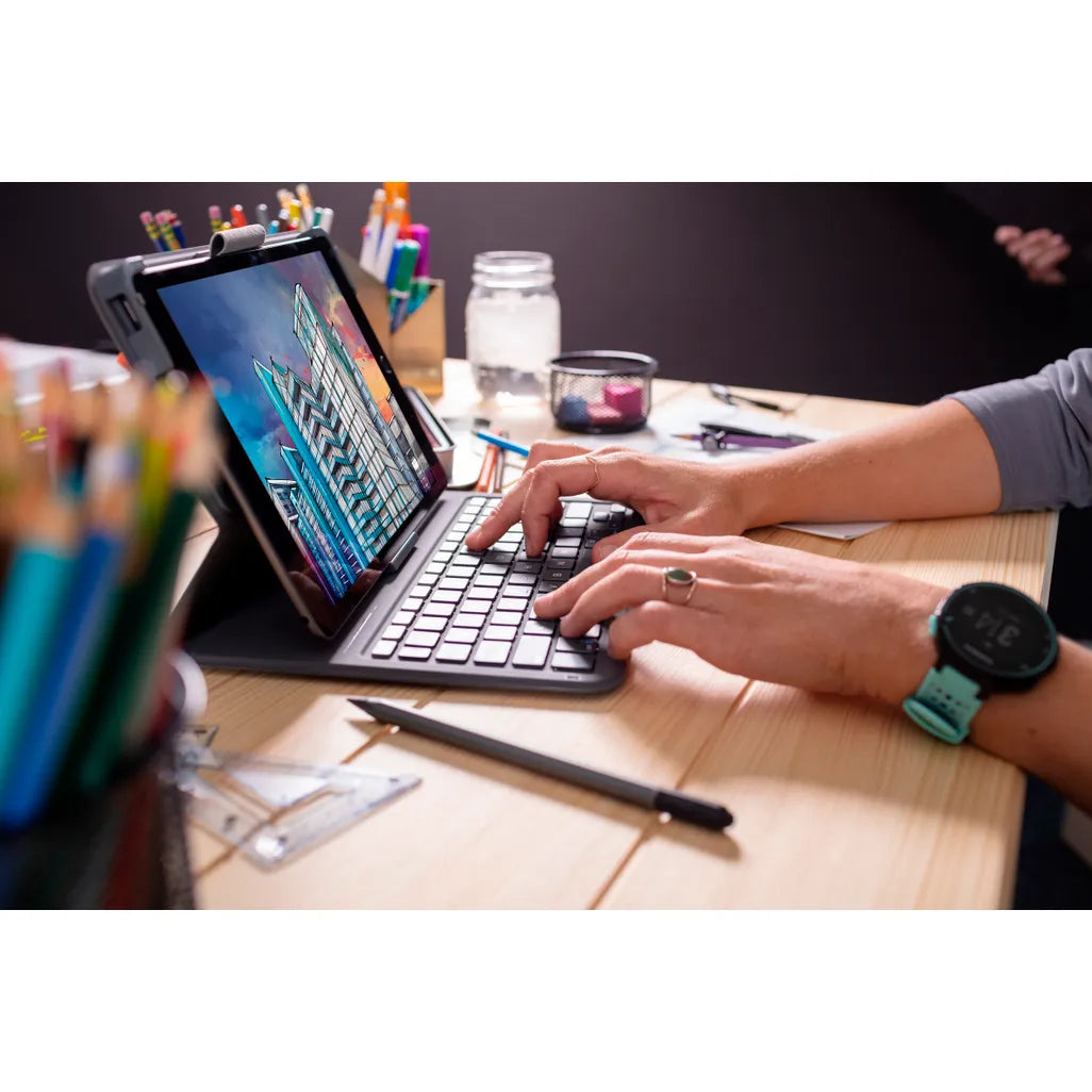 GUNMANSA ZAGG Keyboard Messenger Folio 2-Apple-iPad 10.2/10.5-Charcoal-UK, UK English