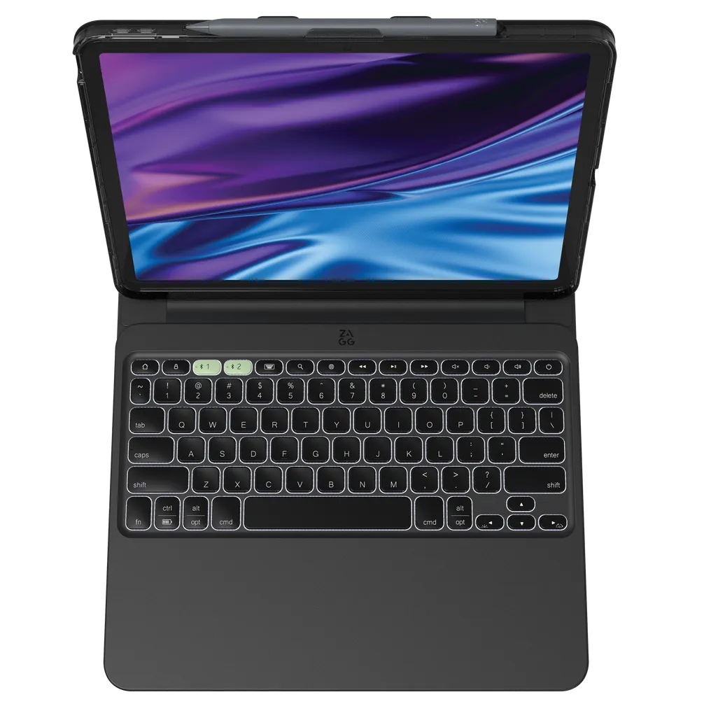 GUNMANSA ZAGG Pro Keys 2, QWERTY, UK English, Apple, iPad Air 13 (M2), Black, 33 cm (13")