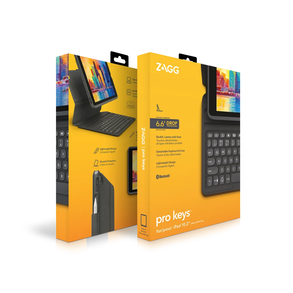 GUNMANSA ZAGG Pro Keys Apple iPad 10.2 Black/Grey UK, UK English, Apple, iPad, Black