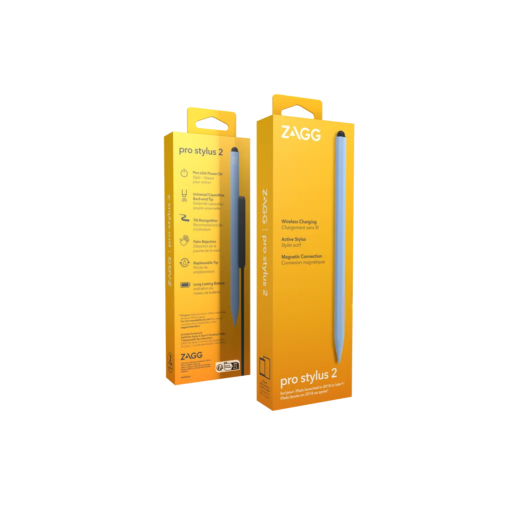 GUNMANSA ZAGG Pro Stylus 2, Tablet, Apple, Blue, iPad Pro 11 & iPad Pro 12.9, Capacitive, Built-in