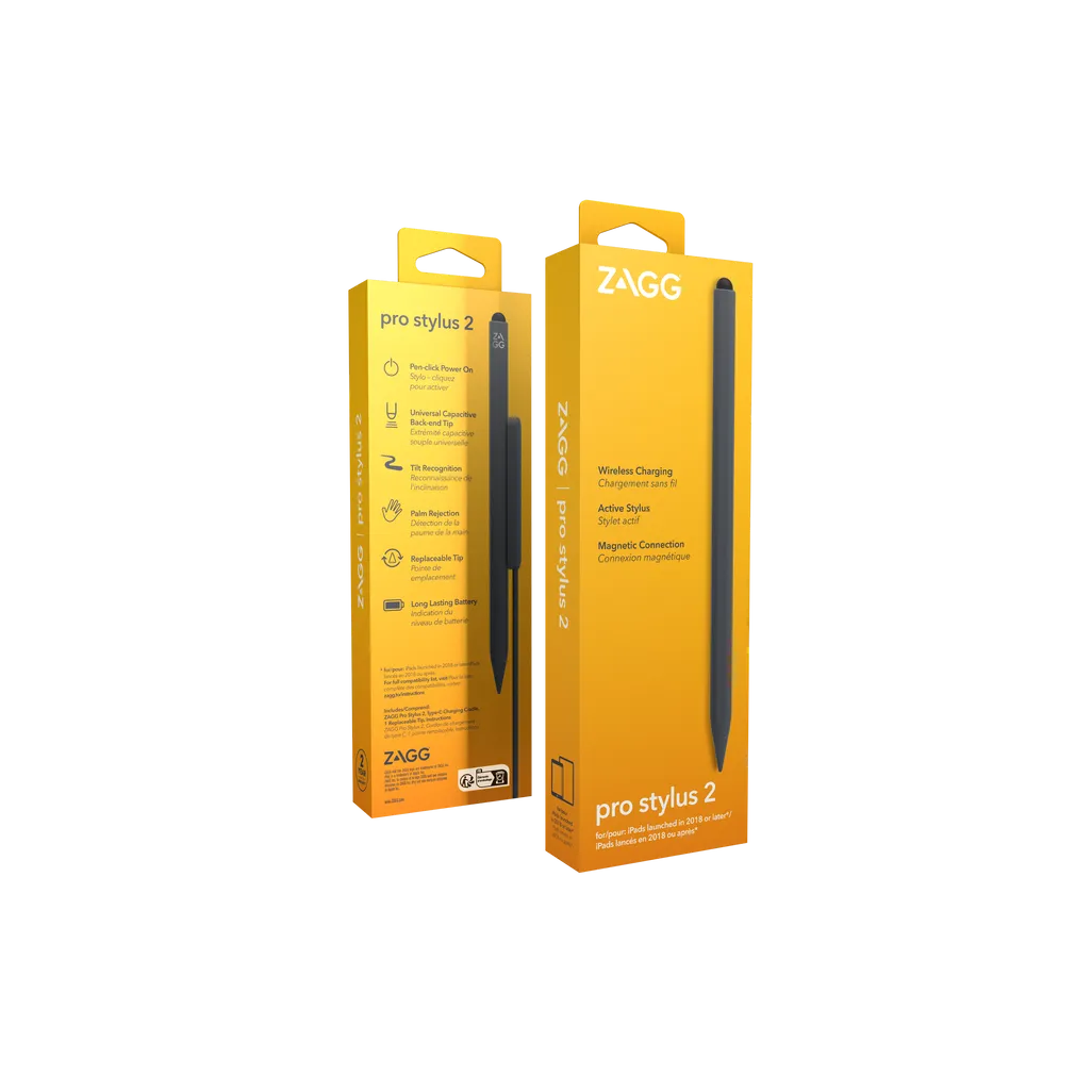 GUNMANSA ZAGG Pro Stylus 2, Tablet, Apple, Grey, iPad Pro 11 & iPad Pro 12.9, Capacitive, Built-in
