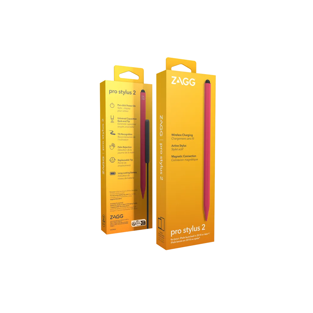 GUNMANSA ZAGG Pro Stylus 2, Tablet, Apple, Pink, iPad Pro 11 & iPad Pro 12.9, Capacitive, Built-in