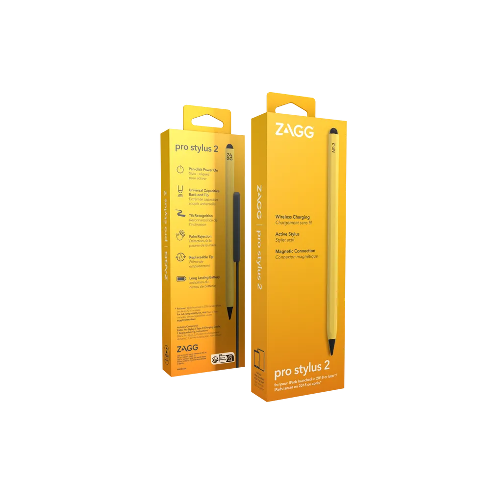 GUNMANSA ZAGG Pro Stylus 2, Tablet, Apple, Yellow, iPad Pro 11 & iPad Pro 12.9, Capacitive, Built-in