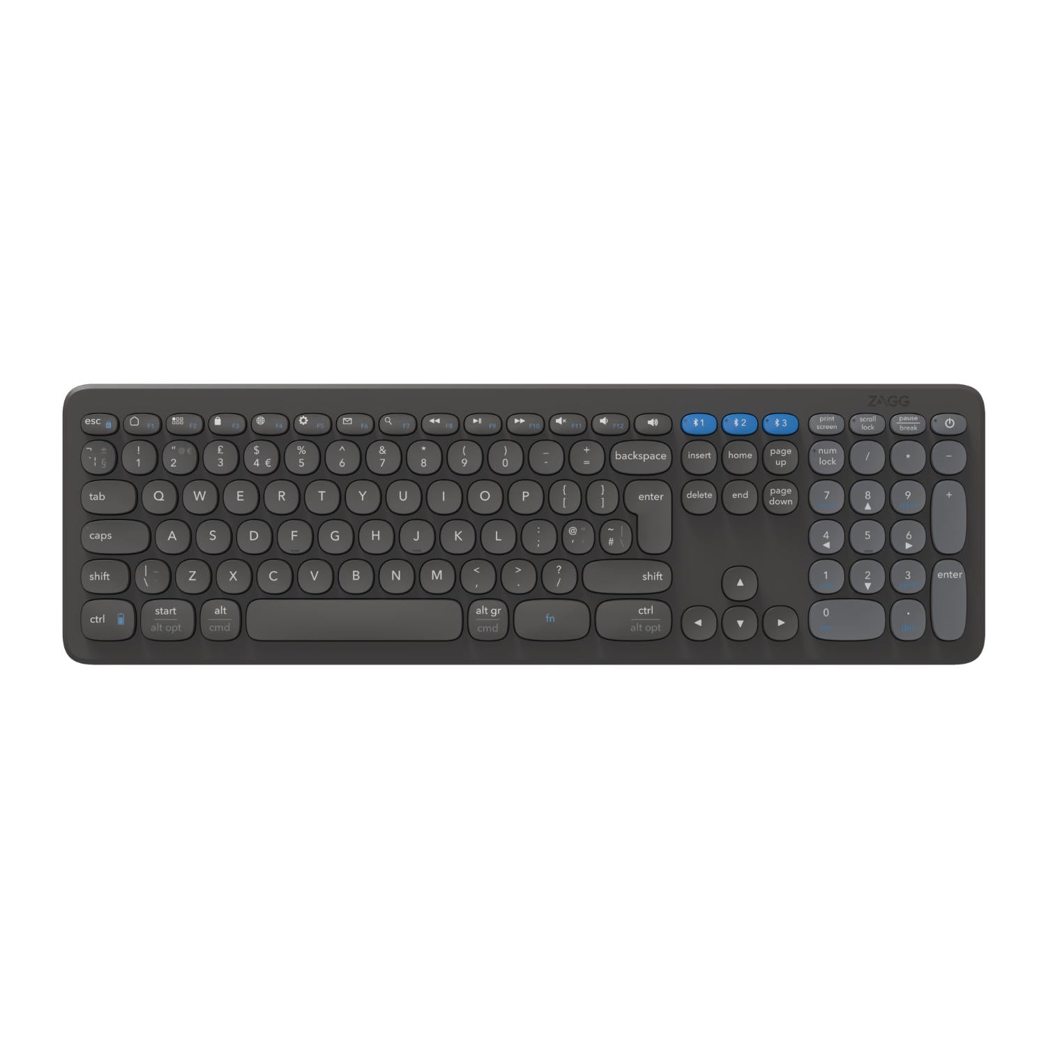 GUNMANSA ZAGG Pro Wireless Keyboard 17-Inch - Grey
