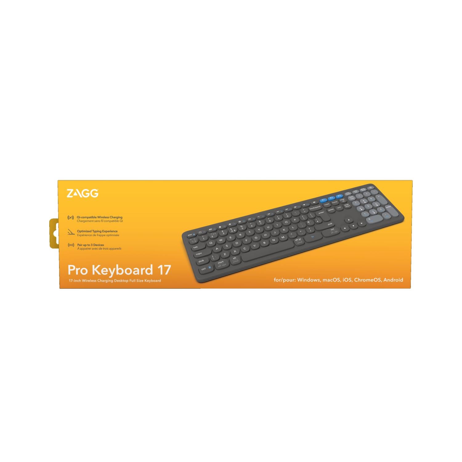 GUNMANSA ZAGG Pro Wireless Keyboard 17-Inch - Grey