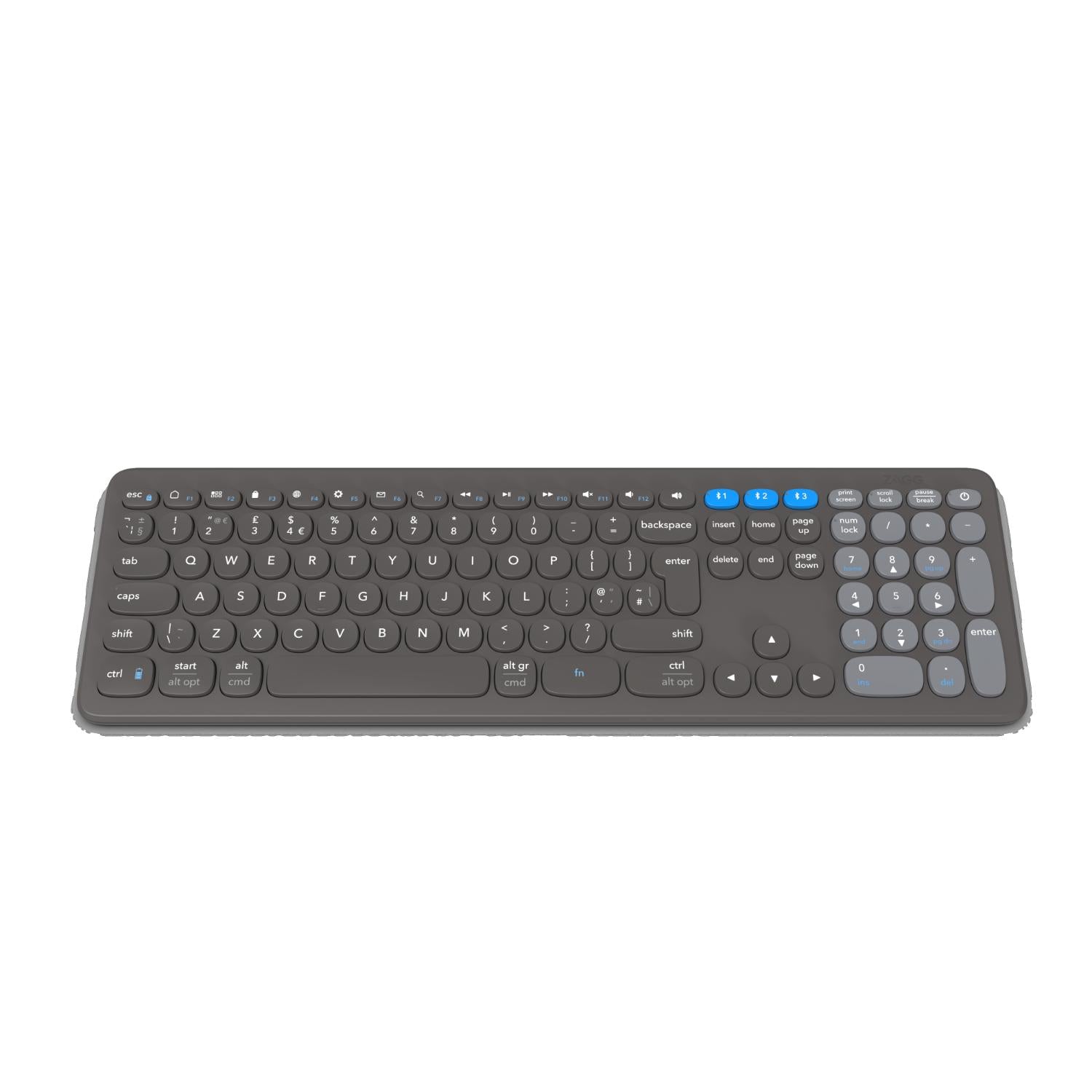 GUNMANSA ZAGG Pro Wireless Keyboard 17-Inch - Grey