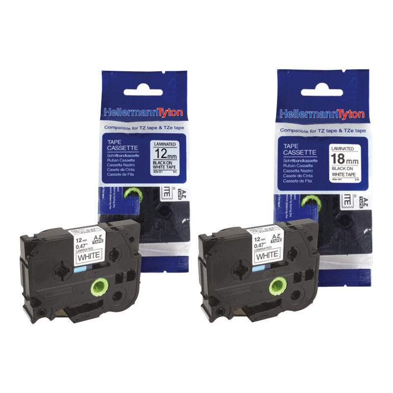 Hellermann Tyton HTZ Label Tape 9mm x 8.0M Black on Yellow