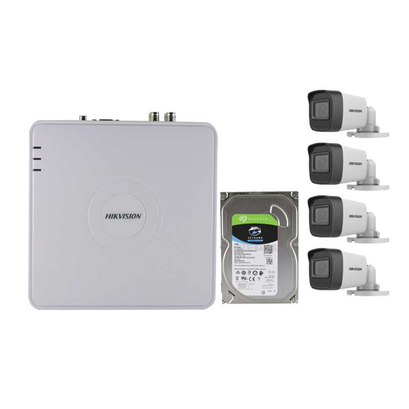 Hikvision Hikvision HD-TVI 4 Channel Hi-Res DVR 4 Camera Base Kit