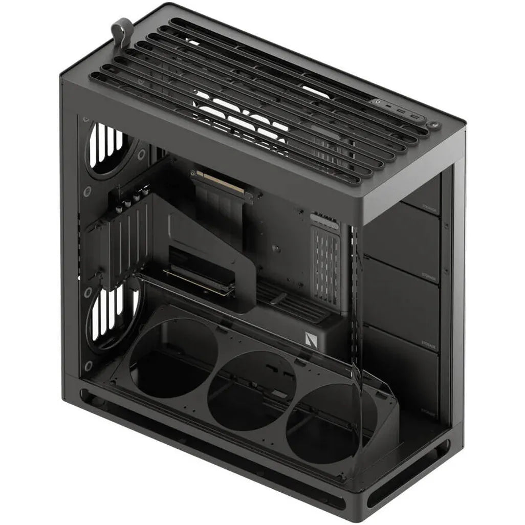 Aerocool HAVN HS 420 Base Edition Black EATX case - Adjustable GPU Bracket - Supports 11 fans (0 incl) - 4x 3.5'' or 8x 2.5''