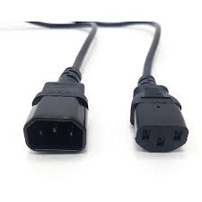 MALE TO FEMALE EXTENSION POWER CORD IEC C13-C14