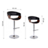 Walnut Black With Stainless Steel Legs Wood Bar Stool - JY-1953