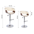 Walnut Cream With Stainless Steel Wood Barstool - JY-1953