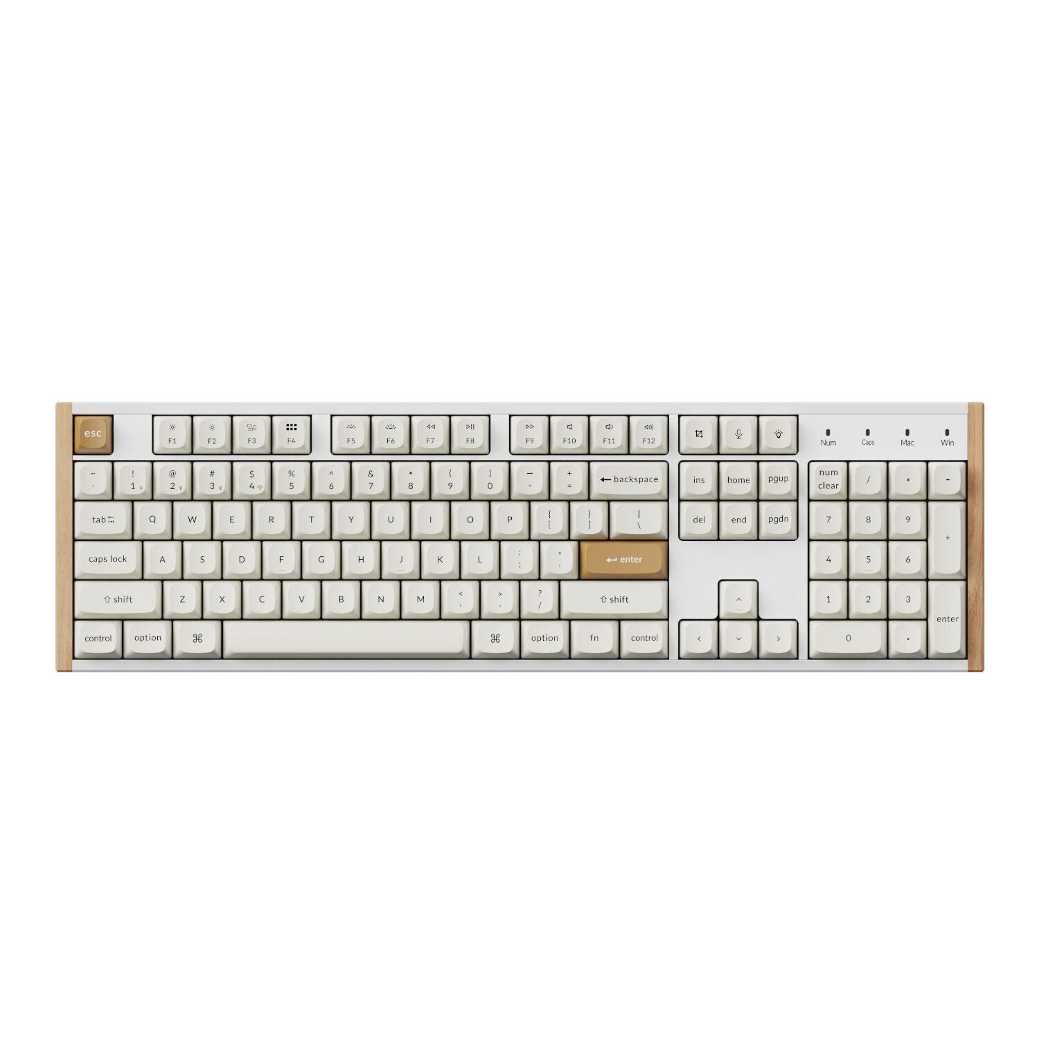 Keychron Keychron K10 HE Special Edition Full-size Hot-Swap Gateron Dbl-Rail Nebula Switch RGB Wireless Keyboard - White (Wood + Al)