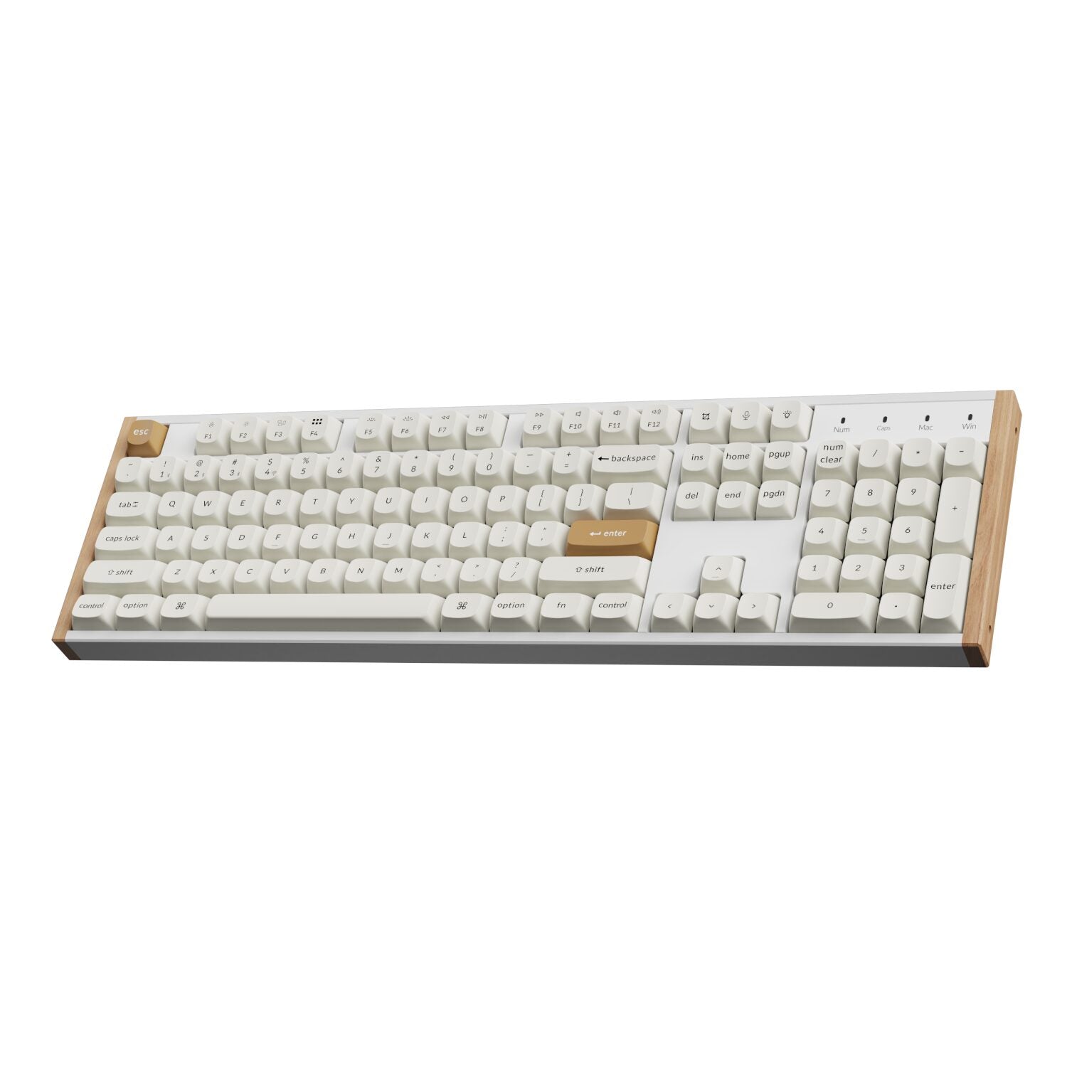 Keychron Keychron K10 HE Special Edition Full-size Hot-Swap Gateron Dbl-Rail Nebula Switch RGB Wireless Keyboard - White (Wood + Al)
