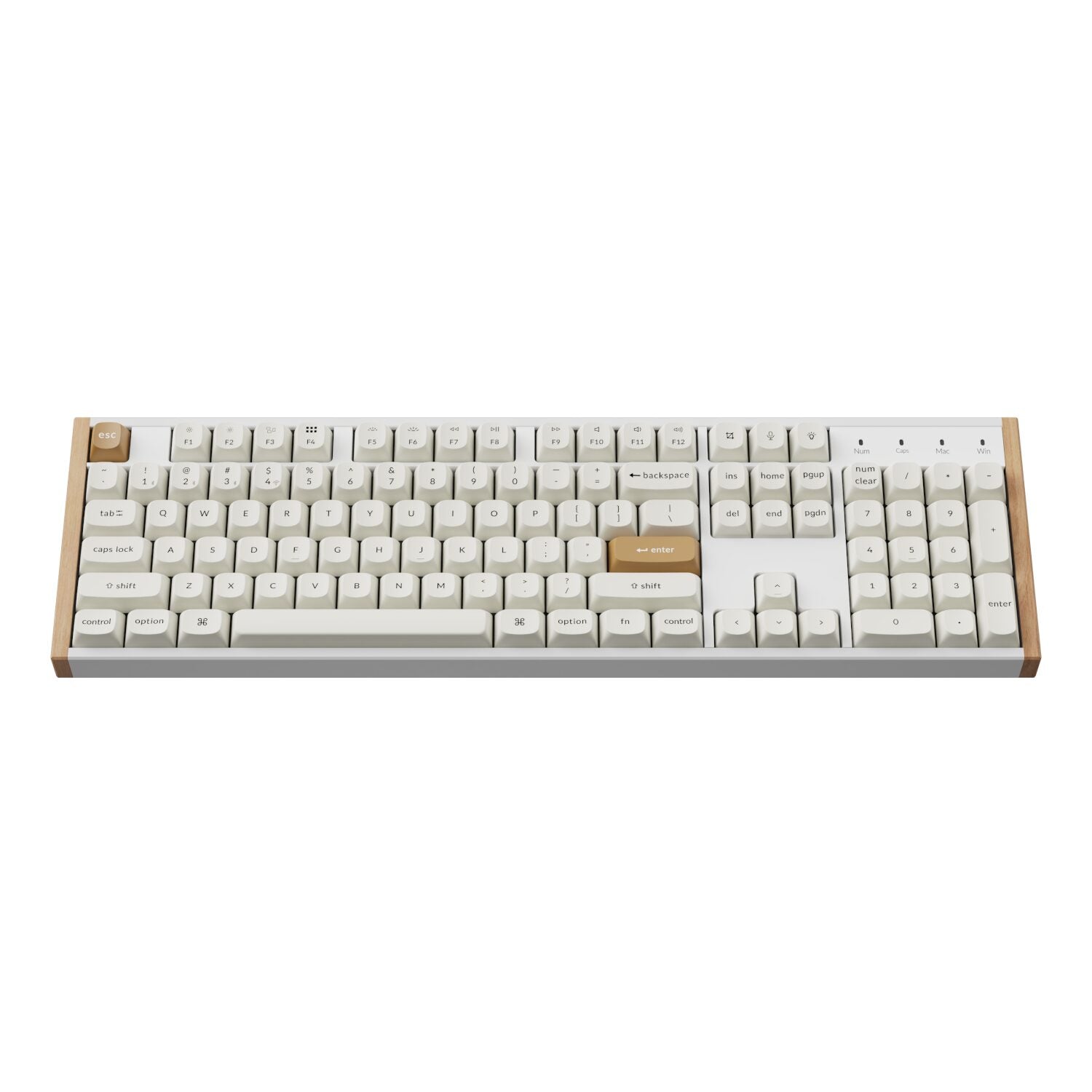 Keychron Keychron K10 HE Special Edition Full-size Hot-Swap Gateron Dbl-Rail Nebula Switch RGB Wireless Keyboard - White (Wood + Al)
